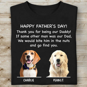 Thank You Being Daddy Dog Dad Personalized Custom Photo Dark Shirt