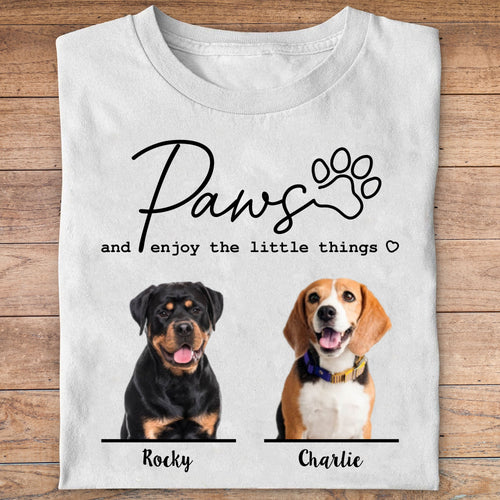 Enjoy The Little Things Personalized Custom Photo Dog Shirt C660
