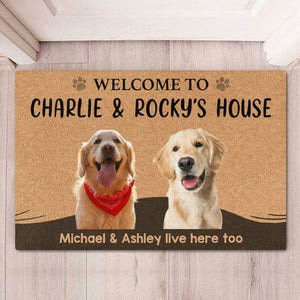 Welcome To Dog's House Personalized Custom Photo Dog Cat Doormat C686