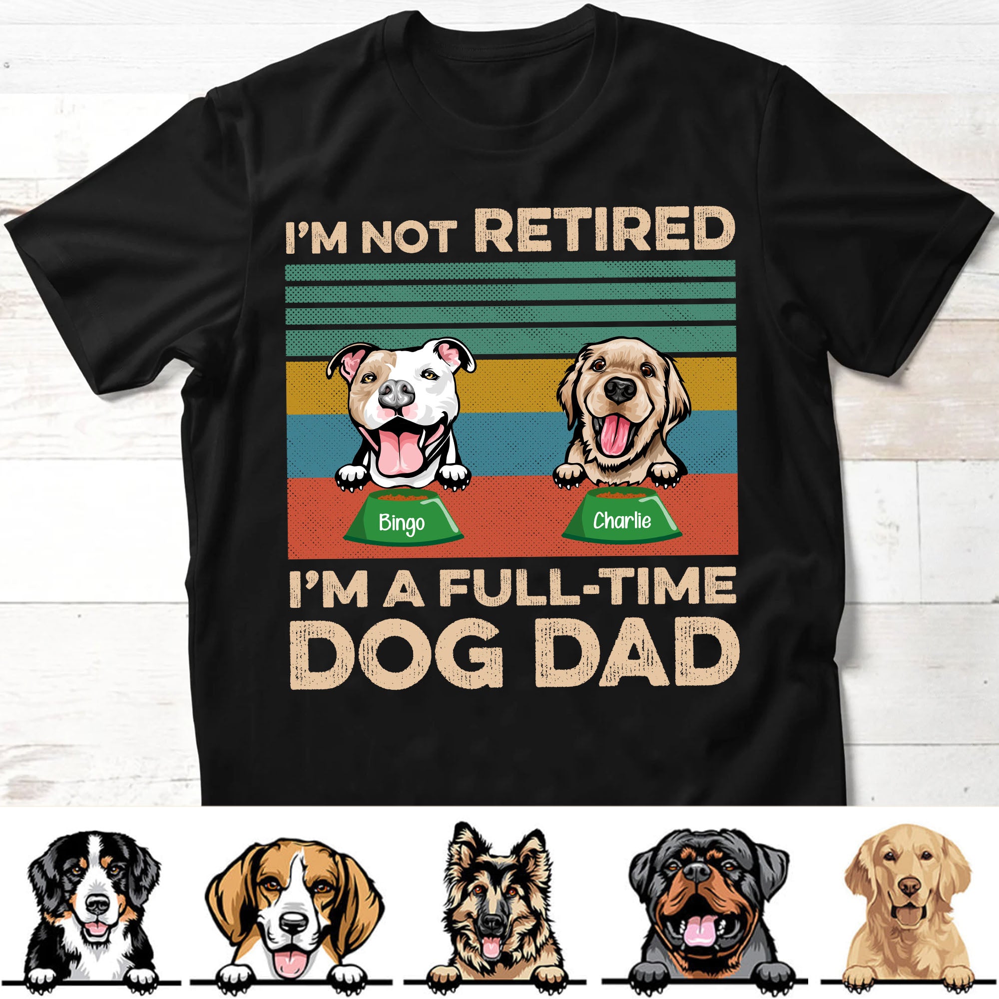 Full-Time Dog Dad Dog Mom Personalized Custom Dog Shirt C524