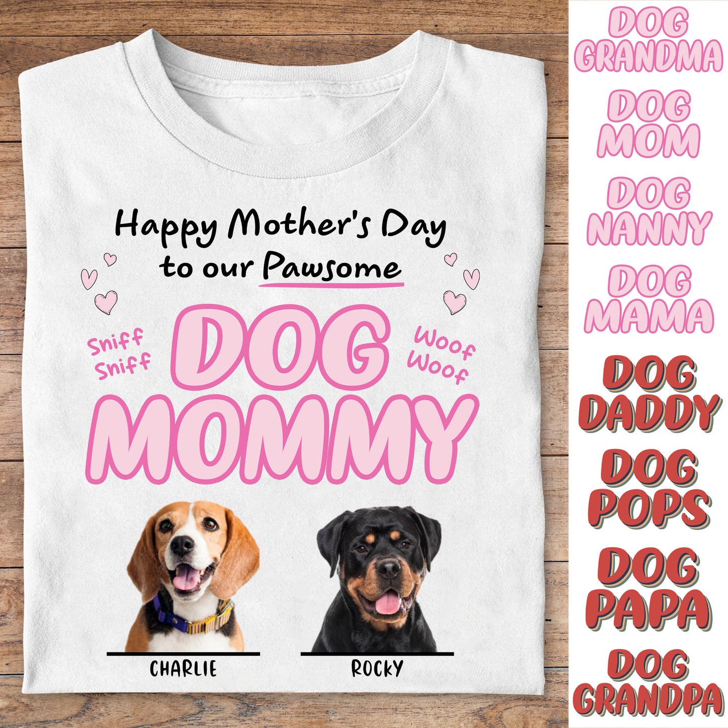 Personalized Custom Photo Dog Shirt Gift For Mom Dad C658