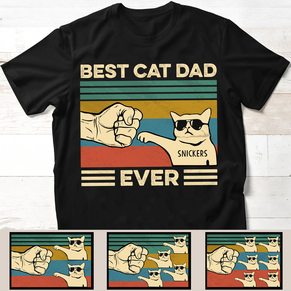 Best Cat Dad Ever Personalized Custom Cat Dad Shirt — The Red First