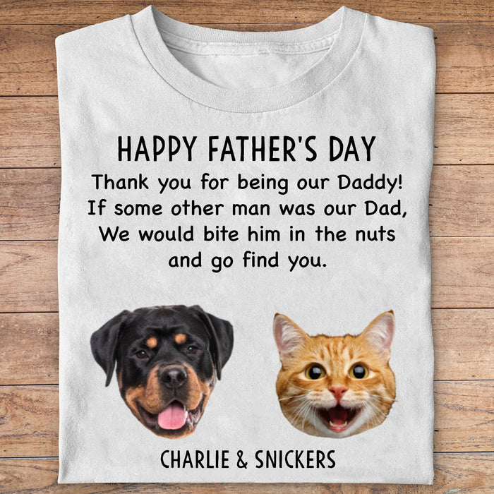 Thank You For Being My Dad Mom Personalized Custom Photo Dog Cat Pet Shirt C600