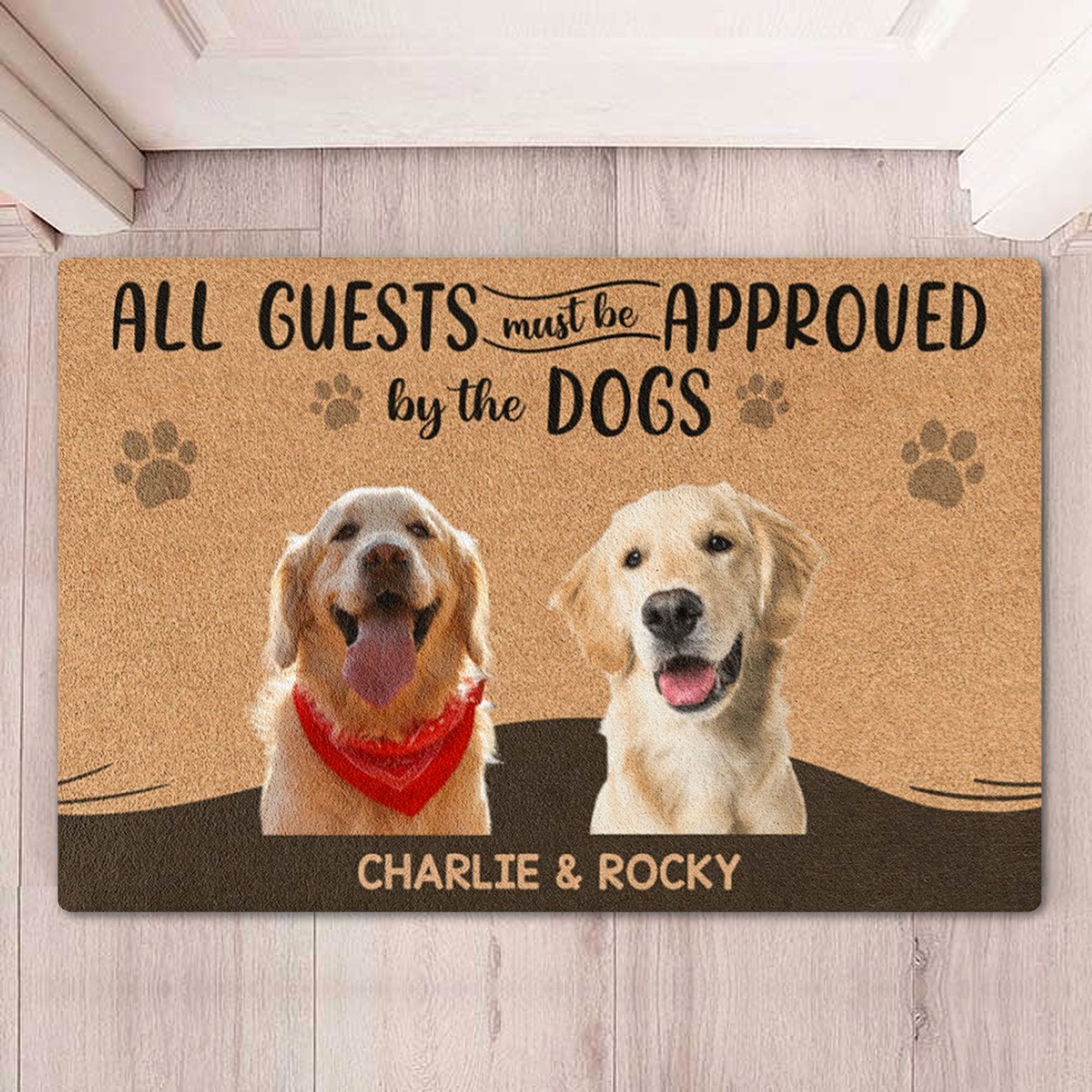 All Guests Must Be Approved Personalized Custom Photo Dog Doormat C655