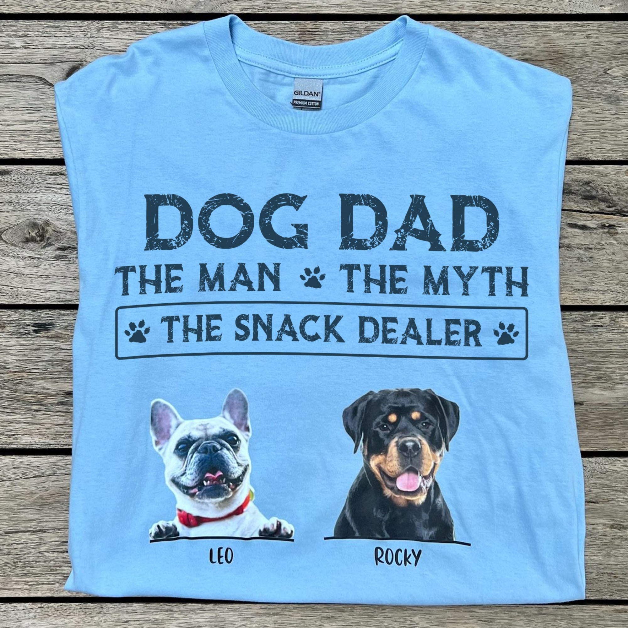 The Man The Myth The Snack Dealer Personalized Custom Photo Dog Cat Dad Bright Shirt C649