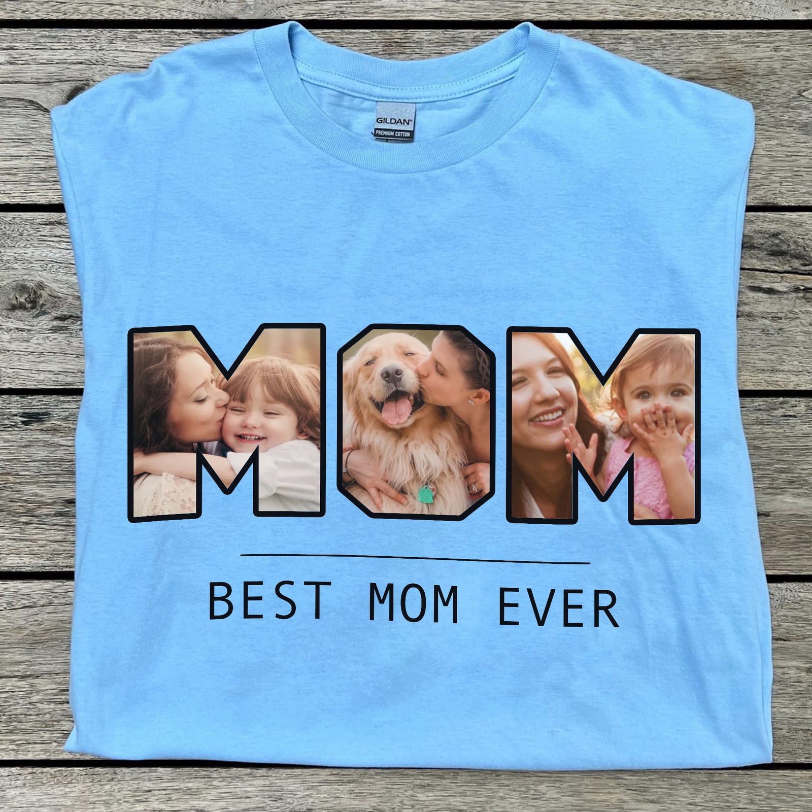 Personalized Custom Photo Mom Dad Bright Shirt C668