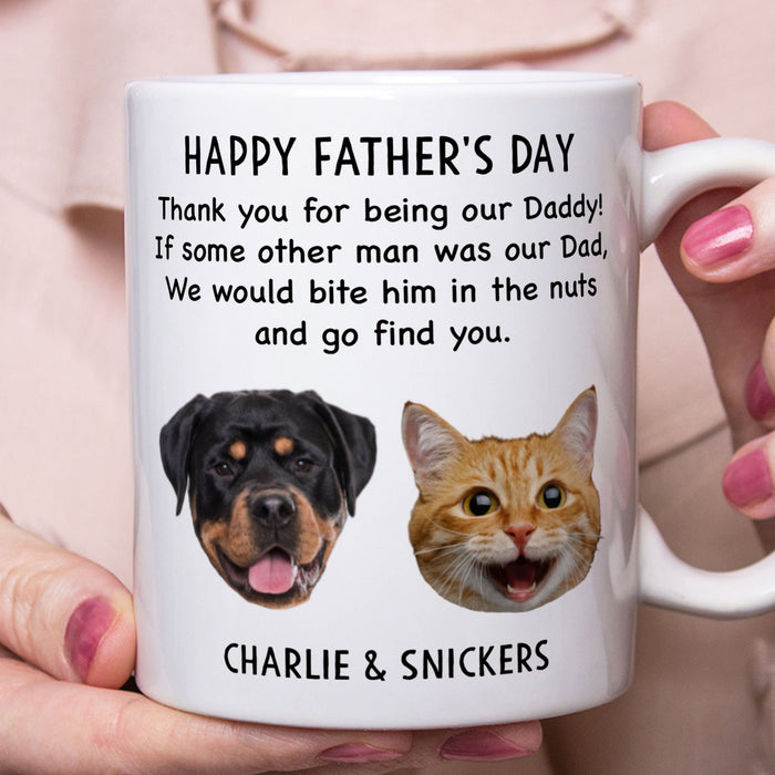 Thank You For Being My Dad Mom Personalized Custom Photo Dog Cat Pet Mug C600