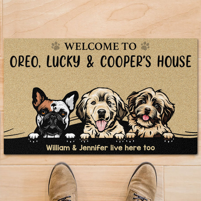 Welcome To Dog's House Personalized Custom Photo Dog Cat Doormat C686