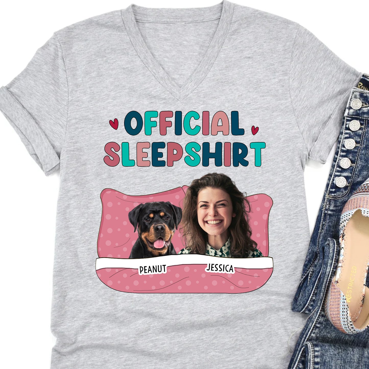 Official Sleepshirt Personalized Custom Photo Dog Cat Shirt C558V2