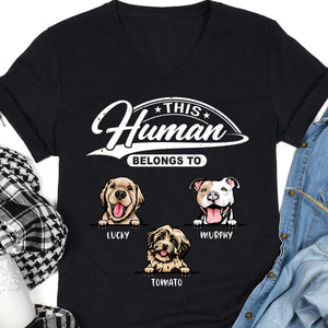 Human Belongs Dog Cat Personalized Custom Photo Shirt C673