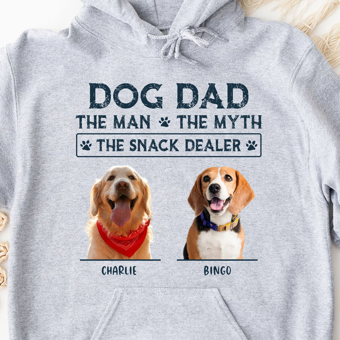 The Man The Myth The Snack Dealer Personalized Custom Photo Dog Cat Dad Bright Shirt C649