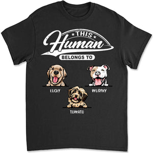 Human Belongs Dog Cat Personalized Custom Photo Shirt C673