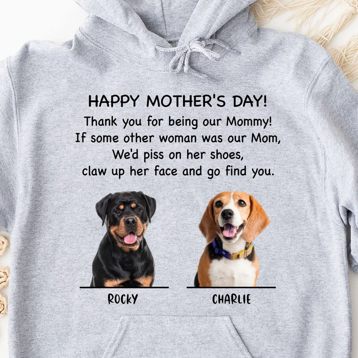 Thank You Being Mommy Dog Mom Personalized Custom Photo Shirt