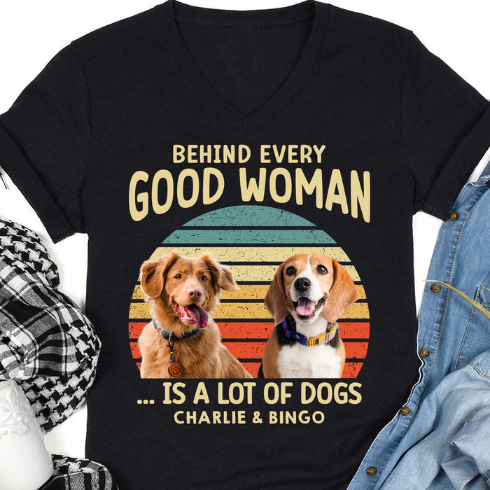 Behind Good Woman Man Personalized Custom Photo Dog Cat Shirt C510