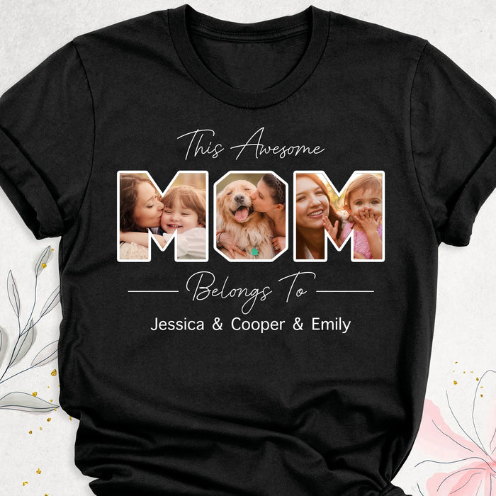 Awesome Daddy Mommy Personalized Custom Photo Dad Mom Shirt C669