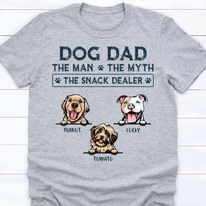 The Man The Myth The Snack Dealer Personalized Custom Photo Dog Cat Dad Bright Shirt C649