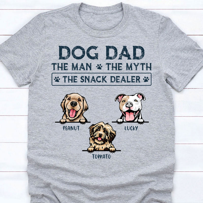 The Man The Myth The Snack Dealer Personalized Custom Photo Dog Cat Dad Bright Shirt C649
