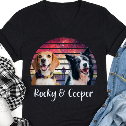 Dog Cat Vintage Retro Photo Shirt, Custom Photo Shirt