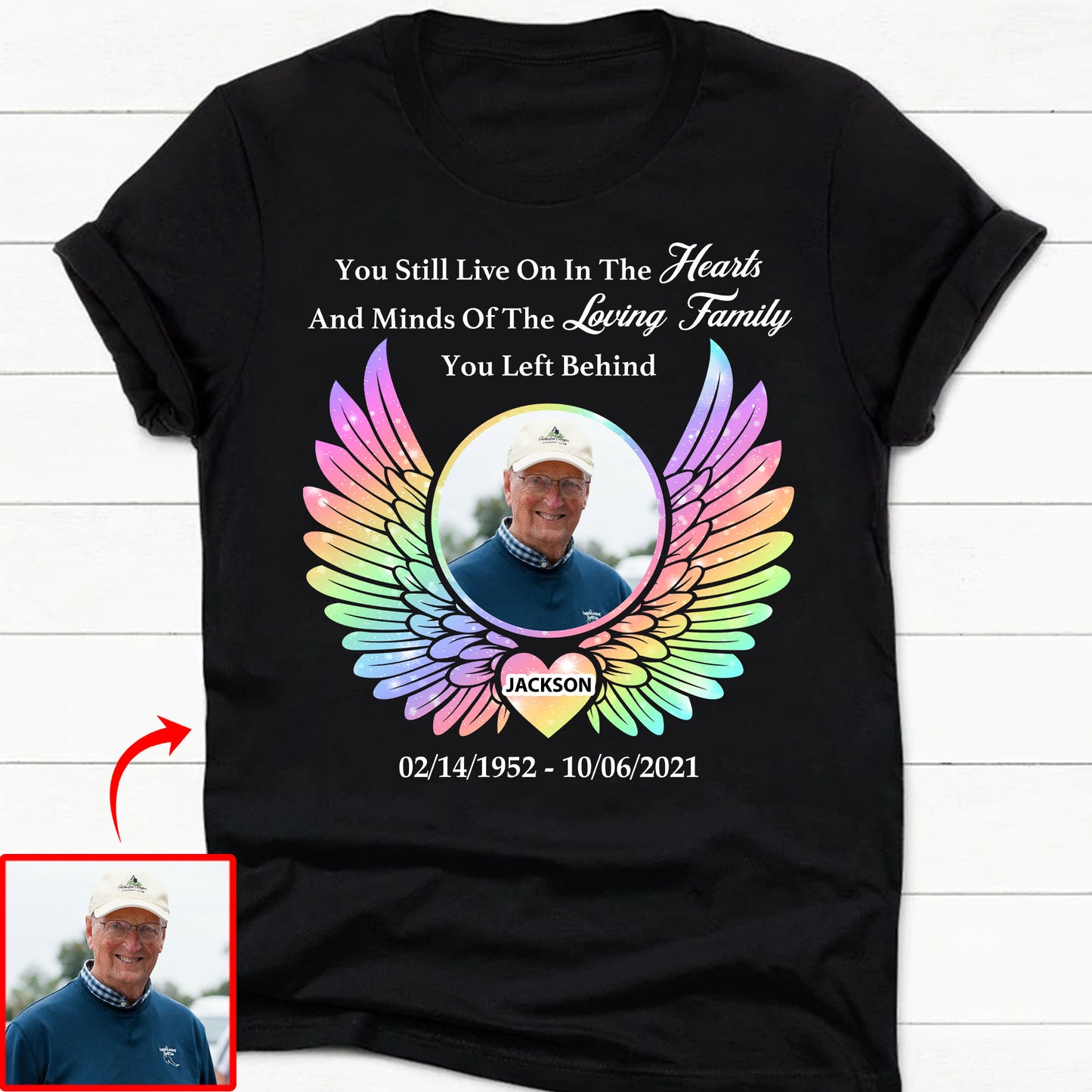 Hearts And Minds Personalized Custom Photo Memorial Shirt C654