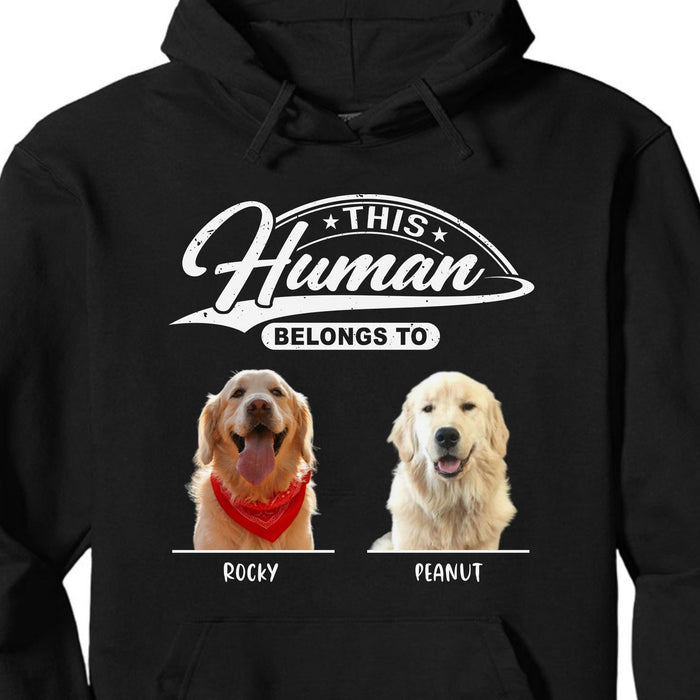 Human Belongs Dog Cat Personalized Custom Photo Shirt C673