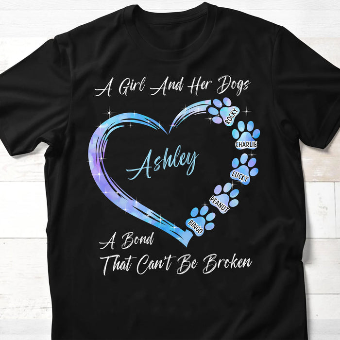 A Girl And Her Dog A Bond That Can't Be Broken Personalized Custom Dog Shirt C564