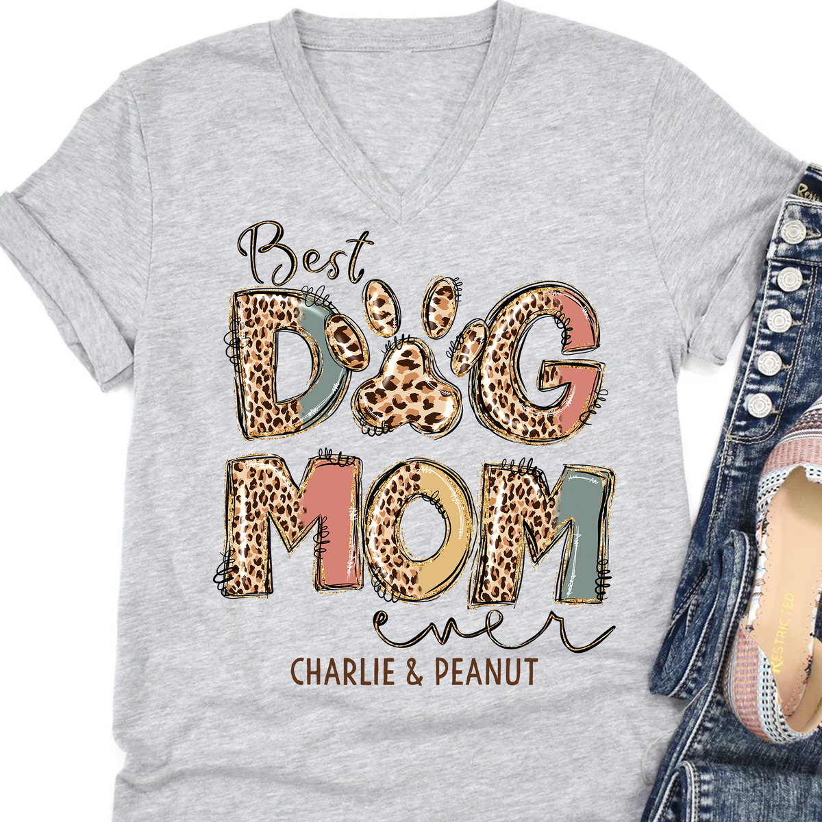 Best Dog Mom Ever Pesonzalied Custom Mom Shirt T651