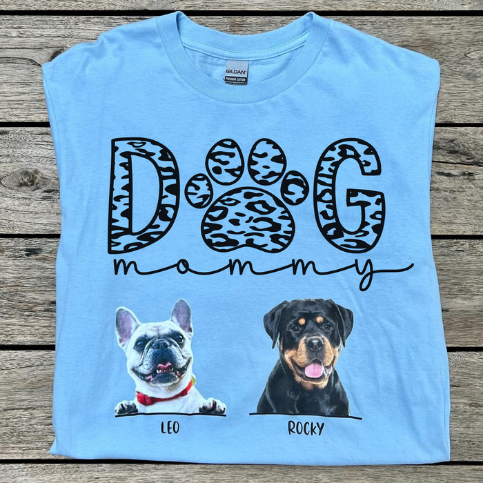 Dog Mom Personalized Custom Photo Dog Shirt T652