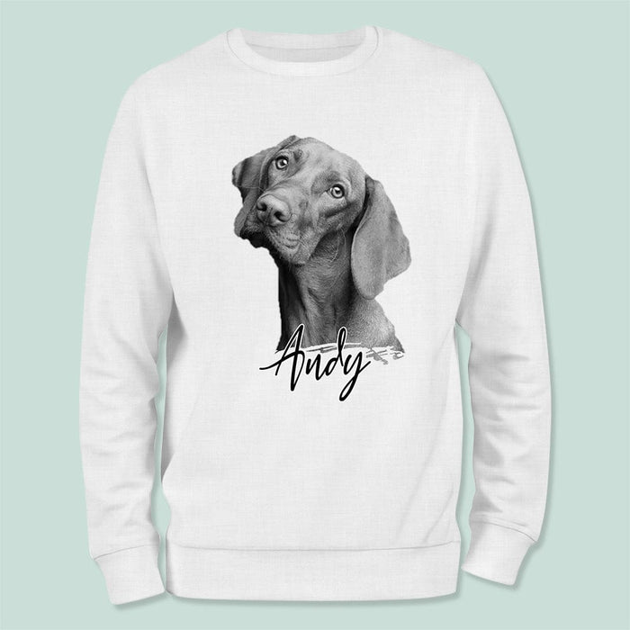 GeckoCustom Custom Pet Portrait Dog Sweatshirt Sweatshirt / S White / S
