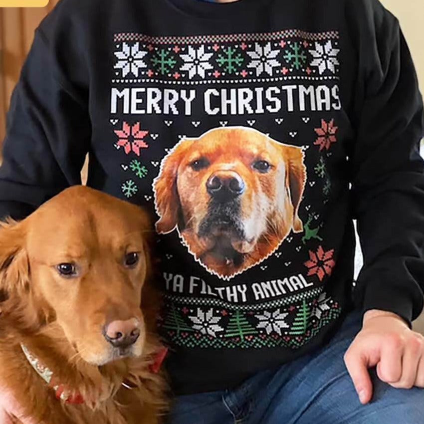 Merry christmas you on sale filthy animal dog jumper