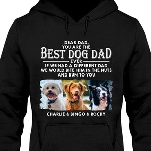 GeckoCustom Dogs Run To You Personalized Custom Photo Dog Dad Shirt C606 Pullover Hoodie / Black Colour / S