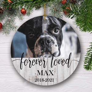 GeckoCustom Forever Loved Ornament, Personalized Gift For Dog, Personalized Pet Memorial Ornament, Memorial Gift SG02 Pack 5 - 35% OFF / 2.75" tall - 0.125" thick