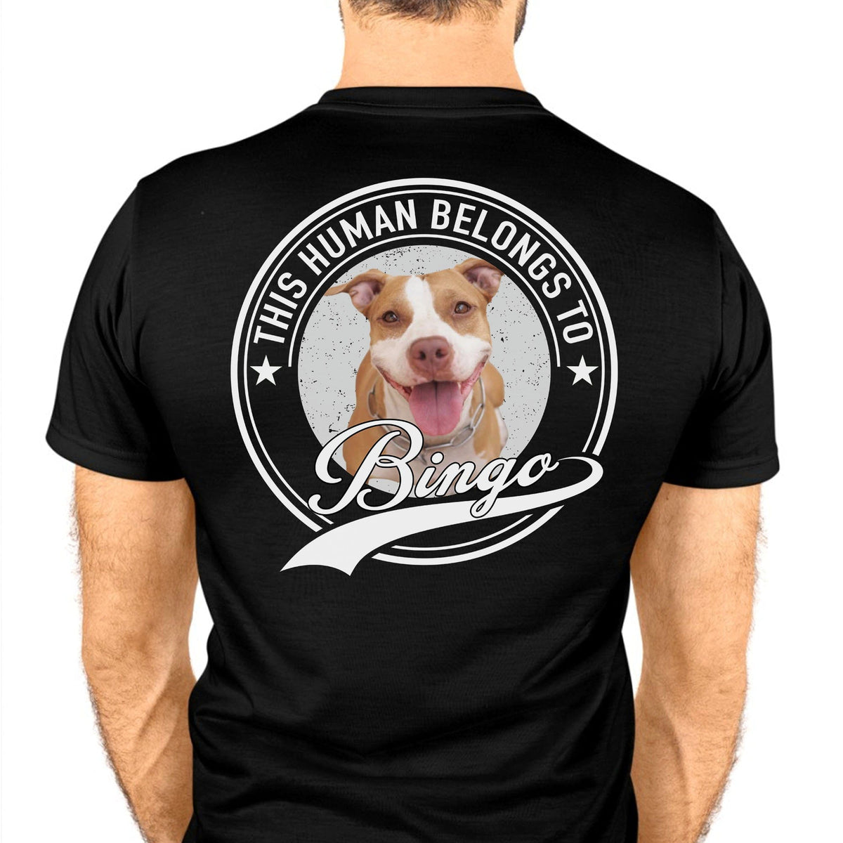 Human Belongs To Dog Cat Personalized Custom Photo Dog Cat Pet Backside