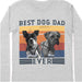 GeckoCustom Personalized Custom T Shirt, Vintage Retro Photo Custom, Best Dog Dad Ever, Gift For Dog Lover Long Sleeve / Sport Grey / S