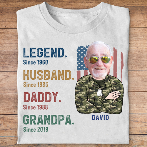 Legend Husband Daddy Grandpa Since Personalized Custom Photo Shirt T591