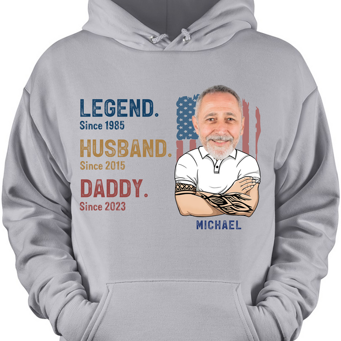 Legend Husband Daddy Grandpa Since Personalized Custom Photo Shirt T591