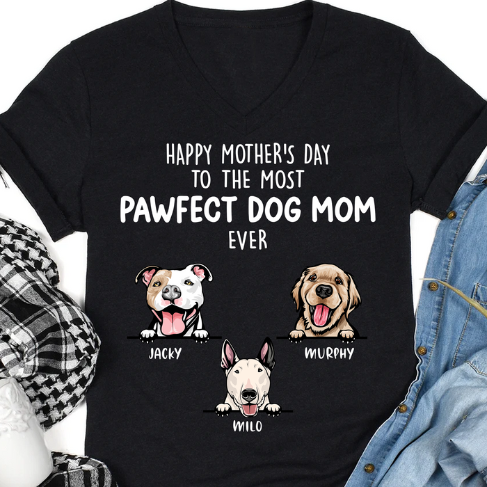 Pawfect Dad Mom Personalized Custom Photo Dog Shirt T683